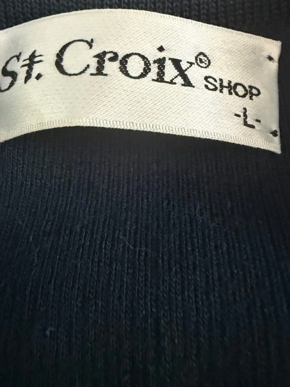 Vtg St Croix Black V-Neck Sweater Vest L Wool Quiet Luxury Preppy Old Money FLAW